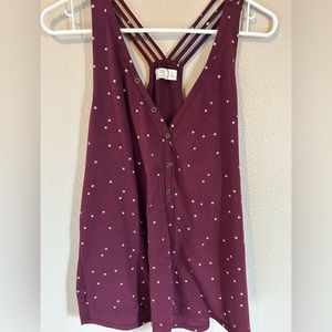 Purple double strap tank